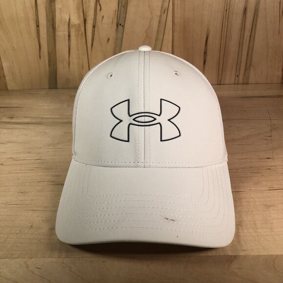 Under Armour Iso-Chill Driver Mesh White Adjustable Golf Hat Cap Defect! - Picture 1 of 7